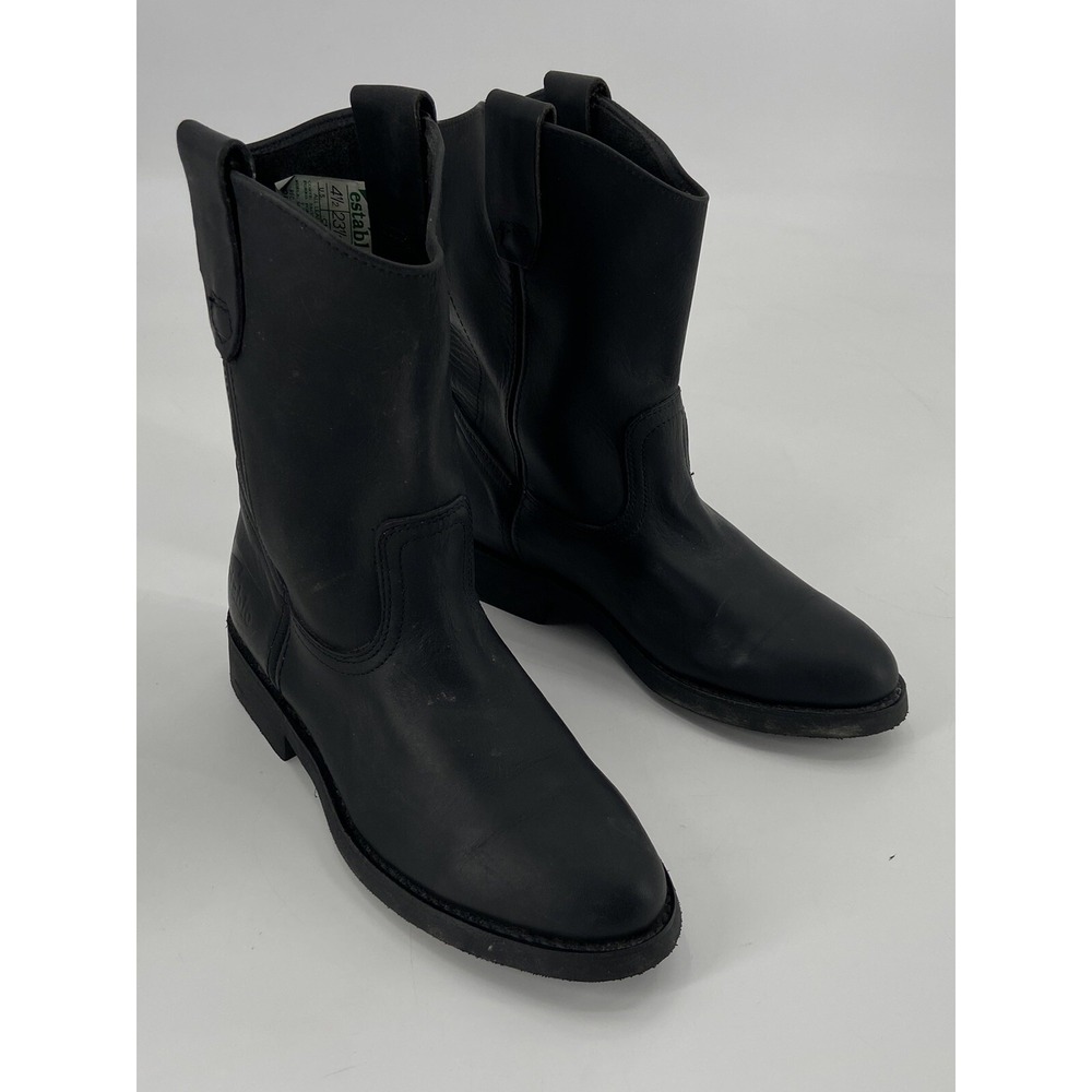 Establo‎ Men's Work Cowboy Boots Size 4.5 Non Marking Sole Black